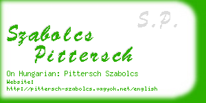 szabolcs pittersch business card